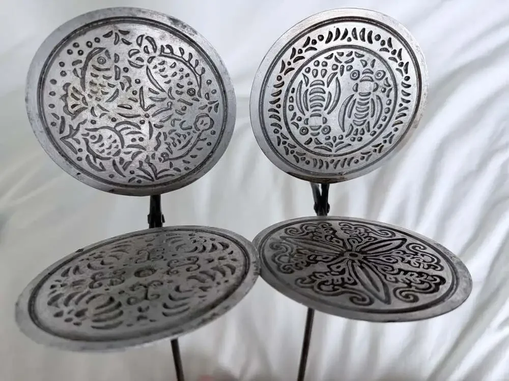 Vintage Traditional Kuih Kapit Love Letter Mold Egg Roll Maker Aluminum Pan Set
